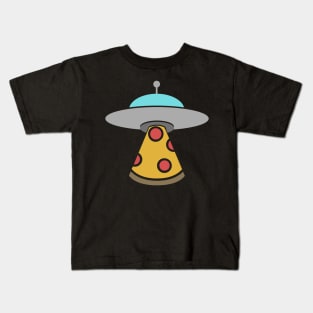 UFO Alien Abduction Pizza Party Kids T-Shirt